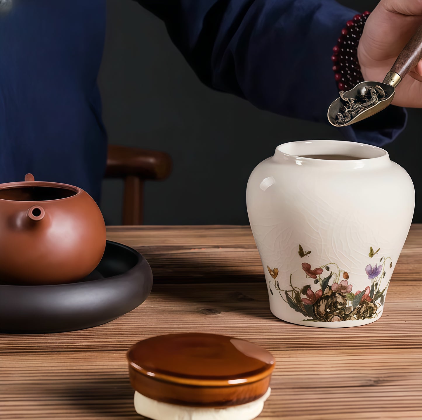 Ice Crack Porcelain Tea Jar Coffee Jar